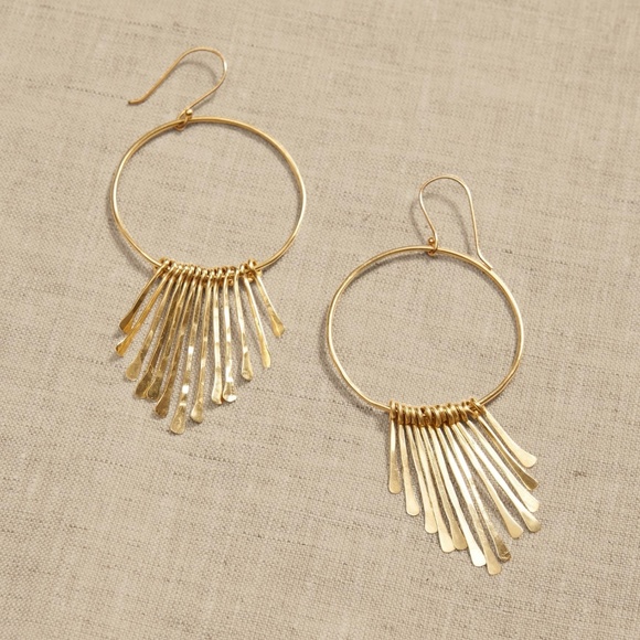 Banana Republic Jewelry - BANANA REPUBLIC Aureus + Argent, Brass Feather Hoops, Last pair, only ONE left!